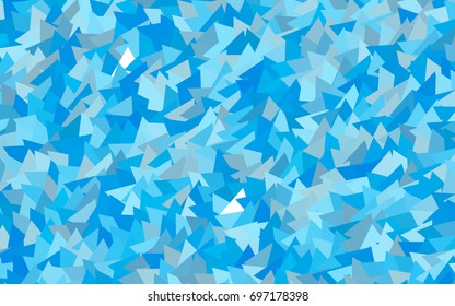 Light BLUE vector abstract colorful background, which consist of triangles. Pattern with colored triangles on white background.