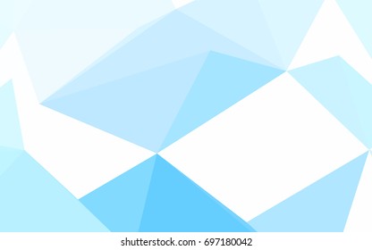 Light BLUE vector abstract colorful background, which consist of triangles. Pattern with colored triangles on white background.