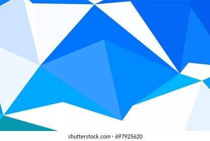 Light BLUE vector abstract colorful background, which consist of triangles. Pattern with colored triangles on white background.