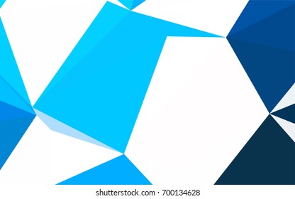 Light BLUE vector abstract colorful background, which consist of triangles. Pattern with colored triangles on white background.