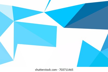 Light BLUE vector abstract colorful background, which consist of triangles. Pattern with colored triangles on white background.