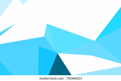 Light BLUE vector abstract colorful background, which consist of triangles. Pattern with colored triangles on white background.