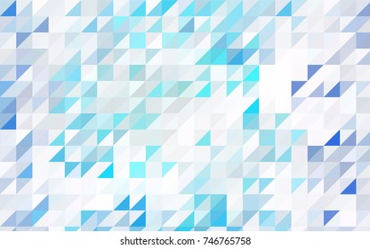 Light BLUE vector abstract colorful background, which consist of triangles. Pattern with colored triangles on white background.