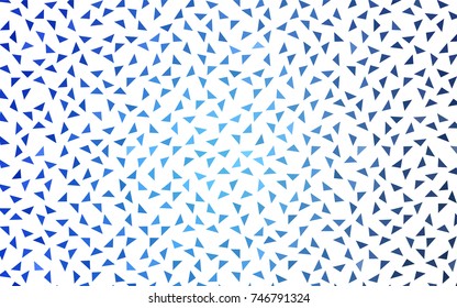 Light BLUE vector abstract colorful background, which consist of triangles. Pattern with colored triangles on white background.