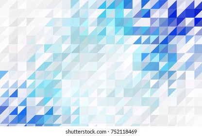 Light BLUE vector abstract colorful background, which consist of triangles. Pattern with colored triangles on white background.
