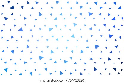 Light BLUE vector abstract colorful background, which consist of triangles. Pattern with colored triangles on white background.