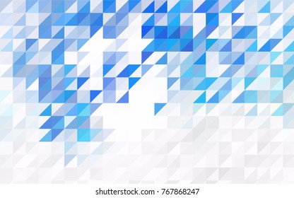 Light BLUE vector abstract colorful background, which consist of triangles. Pattern with colored triangles on white background.