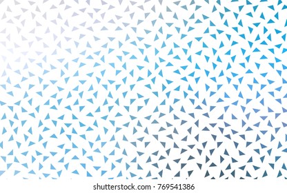 Light BLUE vector abstract colorful background, which consist of triangles. Pattern with colored triangles on white background.