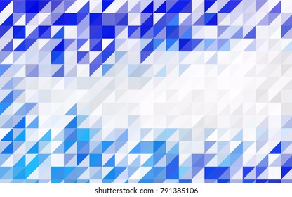 Light BLUE vector abstract colorful background, which consist of triangles. Pattern with colored triangles on white background.