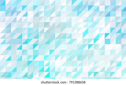 Light BLUE vector abstract colorful background, which consist of triangles. Pattern with colored triangles on white background.