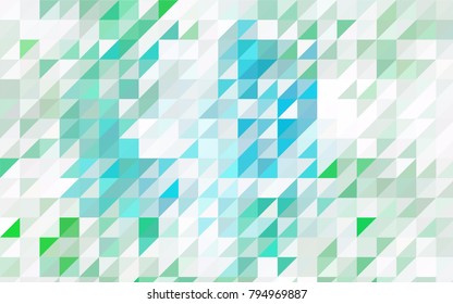 Light BLUE vector abstract colorful background, which consist of triangles. Pattern with colored triangles on white background.