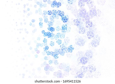 Light BLUE vector abstract design with leaves. Decorative illustration with doodles on abstract template. New design for your business.