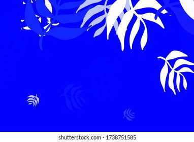 Diseño abstracto del vector BLUE claro con hojas. Ilustración de colores brillantes con hojas en estilo doodle. Patrón colorido para los libros infantiles.
