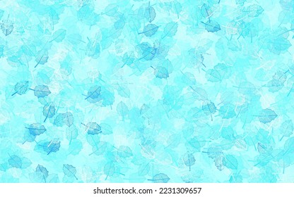 Light BLUE vector abstract design with leaves. Colorful illustration in doodle style with leaves, flowers. Template for backgrounds of cell phones.