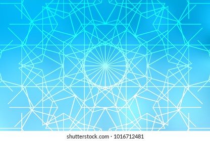 Light BLUE vector abstract doodle wallpaper. Shining colored illustration with childish doodles in Arabic style. The best blurred design for your business.