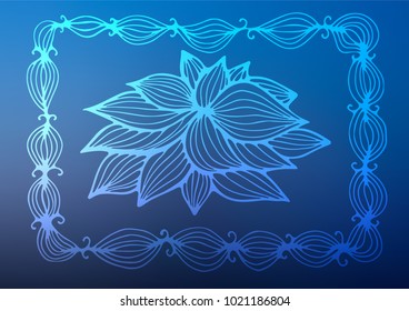 Light BLUE vector abstract doodle template. Shining colored illustration with doodles in Zen tangle style. Brand-new design for your business.