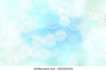 Light BLUE vector abstract doodle pattern. Glitter abstract illustration with doodles and flowers. Hand painted design for web, wrapping, wallpaper.