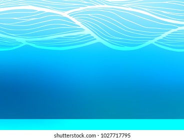 Light BLUE vector abstract doodle template. Blurred decorative design in Indian style with Zen tangles. The template can be used as a background for cell phones.