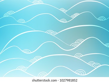 Light BLUE vector abstract doodle pattern. A vague abstract illustration with doodles in Indian style. The pattern can be used for coloring books and pages for kids.