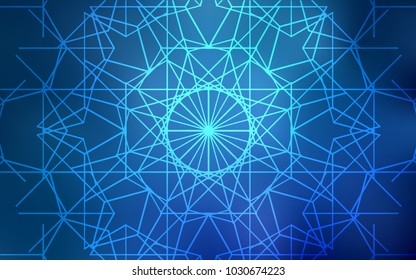 Light BLUE vector abstract doodle background. Blurred decorative design in Indian style with lines drown by child. Brand-new style for your business design.