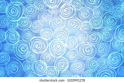 Light BLUE vector abstract doodle wallpaper. Glitter abstract illustration with doodles and roses. The completely new template can be used for your brand book.