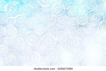 Light BLUE vector abstract doodle wallpaper. Blurred decorative design in Indian style with roses. The textured pattern can be used for website.