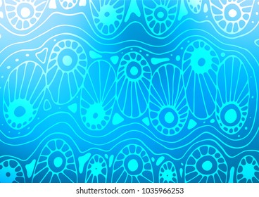 Light BLUE vector abstract doodle template. Sketchy hand drawn doodles on blurred background. The doodle design can be used for your web site.