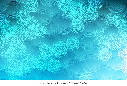 Light BLUE vector abstract doodle wallpaper. A completely new color illustration in doodle style with flowers. Brand-new design for your business.