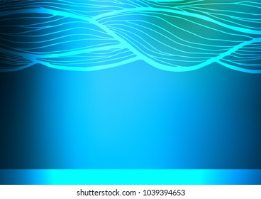 Light BLUE vector abstract doodle pattern. Ethnic elegant natural pattern with gradient. Brand-new style for your business design.