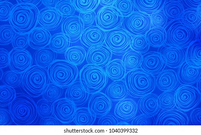 Light BLUE vector abstract doodle background. A vague abstract illustration with roses in doodles style. The completely new template can be used for your brand book.
