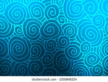 Light BLUE vector abstract doodle background. Glitter abstract illustration with doodles and Zen tangles. A new texture for your design.