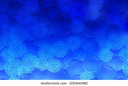 Light BLUE vector abstract doodle wallpaper. Brand-new colored illustration in blurry style with flowers. The doodle design can be used for your web site.