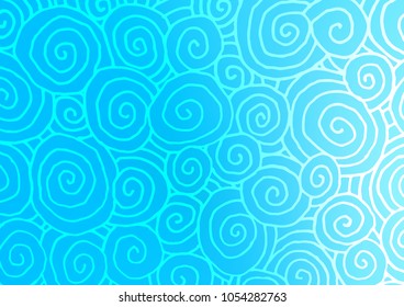 Light BLUE vector abstract doodle texture. Colorful illustration in abstract style with doodles and Zen tangles. The elegant pattern can be used as a part of a brand book.