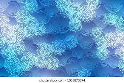 Light BLUE vector abstract doodle background. Creative illustration in blurred style with flowers. The best blurred design for your business.