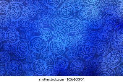 Light BLUE vector abstract doodle template. Roses on elegant natural pattern with gradient. The pattern can be used for wallpapers and coloring books.