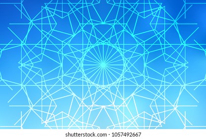 Light BLUE vector abstract doodle template. A vague abstract illustration with doodles drawn by child in Indian style. The pattern can be used for heads of websites and designs.