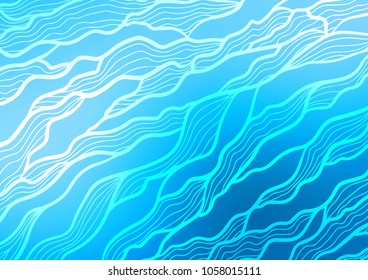 Light BLUE vector abstract doodle background. Creative illustration in blurred style with doodles and Zen tangles. The textured pattern can be used for website.