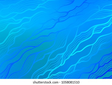 Light BLUE vector abstract doodle template. Doodles on blurred abstract background with gradient. The elegant pattern can be used as a part of a brand book.