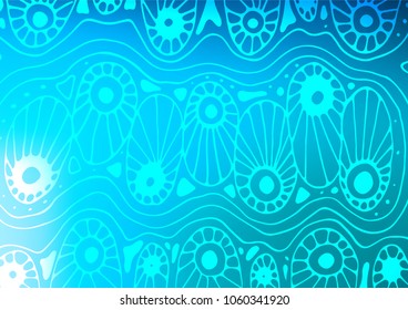 Light BLUE vector abstract doodle pattern. A completely new color illustration in doodle style. Brand-new style for your business design.