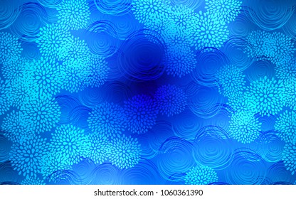 Light BLUE vector abstract doodle wallpaper. A completely new color illustration in doodle style with flowers. A completely new design for your business.