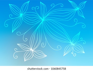 Light BLUE vector abstract doodle background. An elegant bright illustration with lines in Natural style. The completely new template can be used for your brand book.