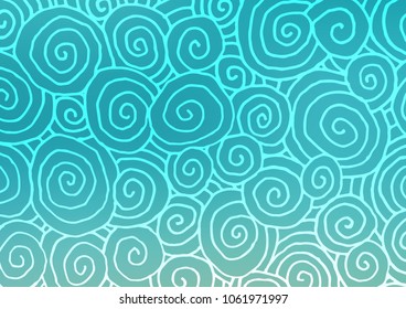 Light BLUE vector abstract doodle pattern. Colorful illustration in abstract style with doodles and Zen tangles. The completely new template can be used for your brand book.
