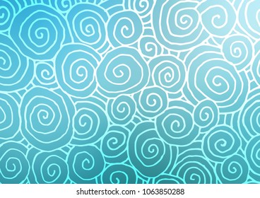 Light BLUE vector abstract doodle template. Colorful illustration in abstract style with doodles and Zen tangles. Hand painted design for web, wrapping, wallpaper.