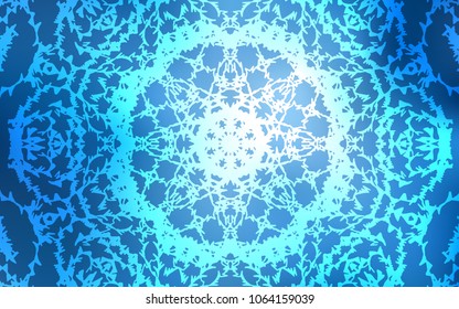 Light BLUE vector abstract doodle template. Creative illustration in blurred style with doodles made by child. The pattern can be used for coloring books and pages for kids.