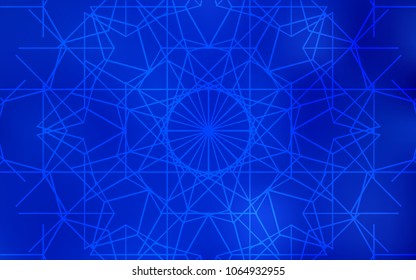 Light BLUE vector abstract doodle pattern. Blurred decorative design in Indian style with lines drown by child. A new texture for your design.