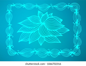 Light BLUE vector abstract doodle texture. A vague abstract illustration with doodles in Indian style. Hand painted design for web, wrapping, wallpaper.