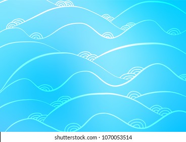 Light BLUE vector abstract doodle template. Doodles on blurred abstract background with gradient. The pattern can be used for coloring books and pages for kids.