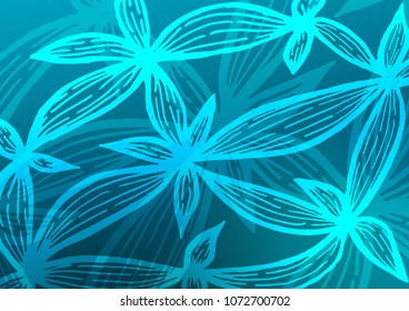Light BLUE vector abstract doodle template. Blurred decorative design in Indian style with Zen tangles. The textured pattern can be used for website.