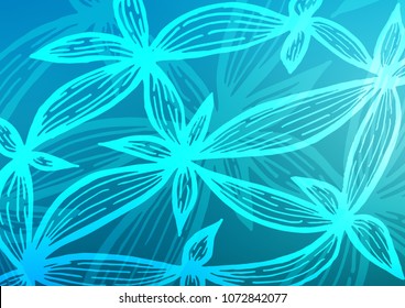 Light BLUE vector abstract doodle texture. Colorful illustration in abstract style with doodles and Zen tangles. The pattern can be used for coloring books and pages for kids.
