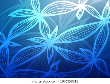 Light BLUE vector abstract doodle texture. Colorful illustration in abstract style with doodles and Zen tangles. A completely new template for your business design.